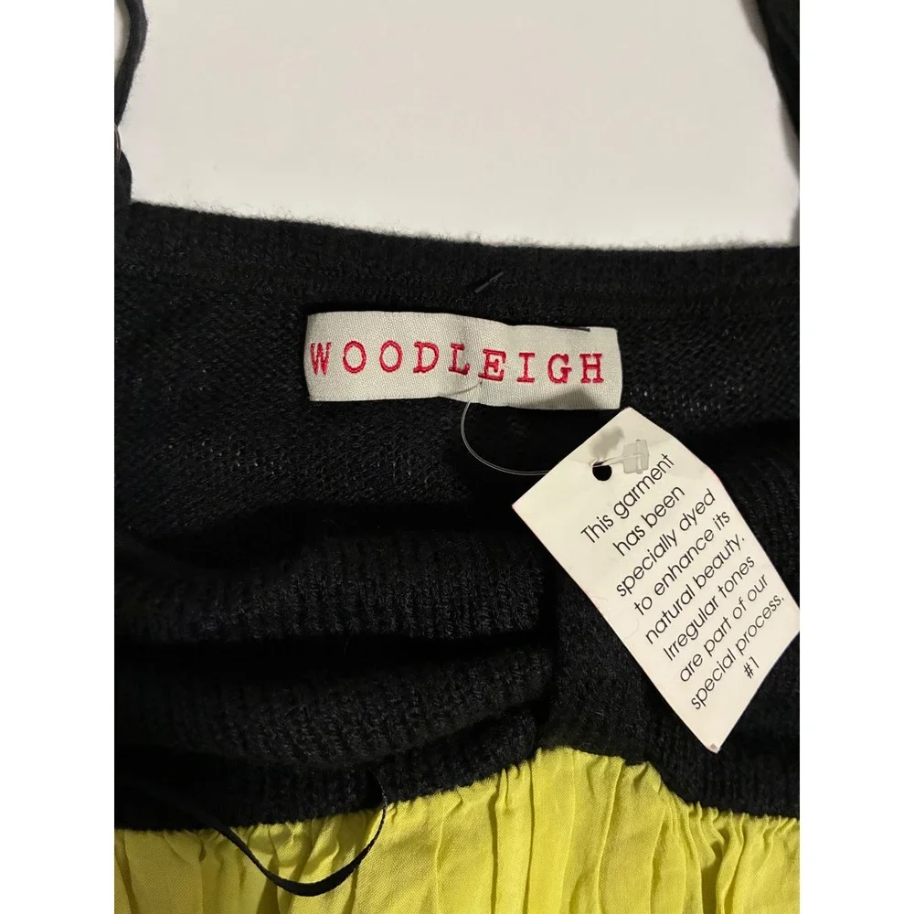 Woodleigh Womens Tie Dye Maxi Dress Black Yellow Green Knit Bodice Boho Small - Picture 4 of 8